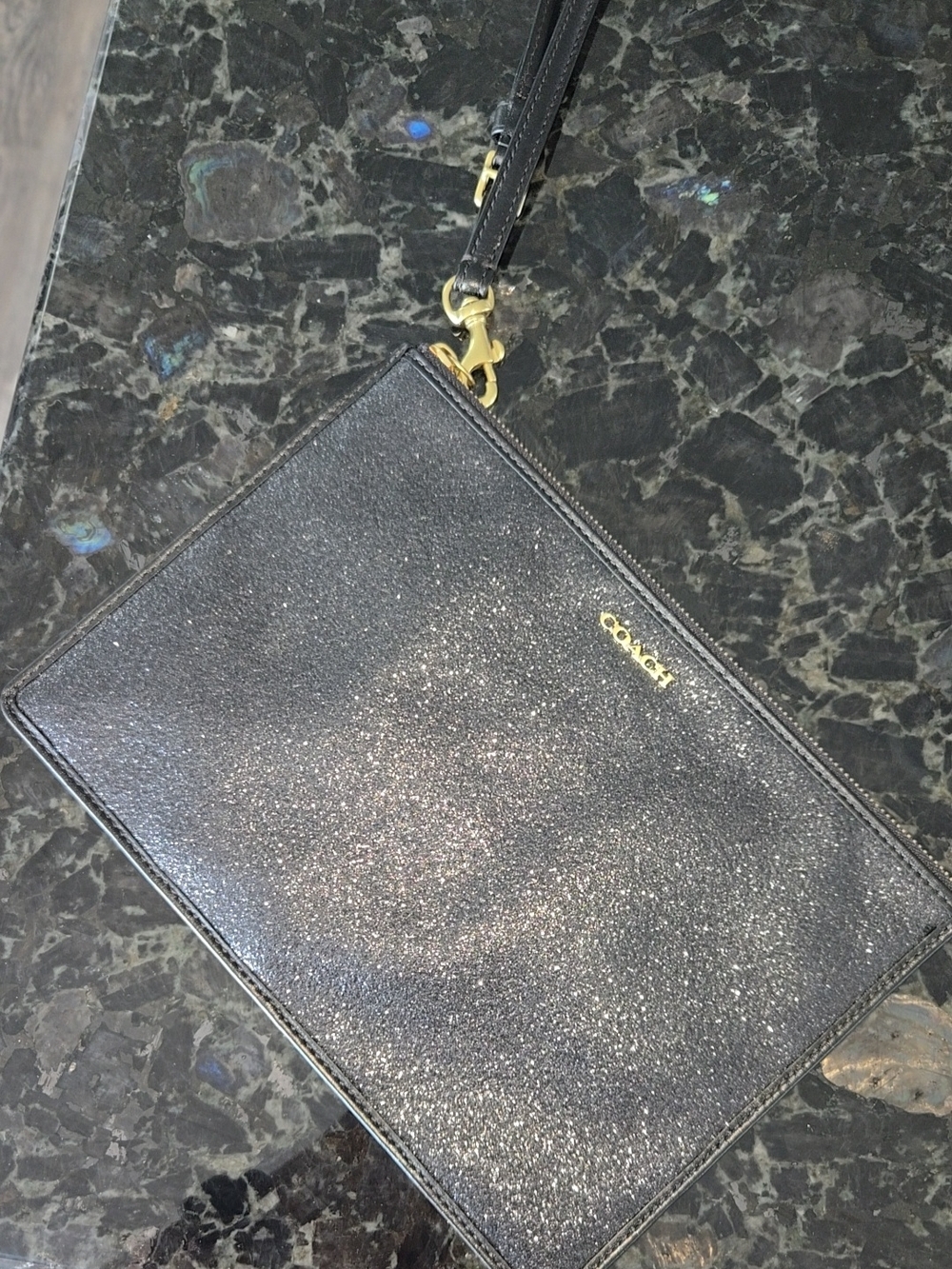 Coach Glitter Black Wristlet Clutch